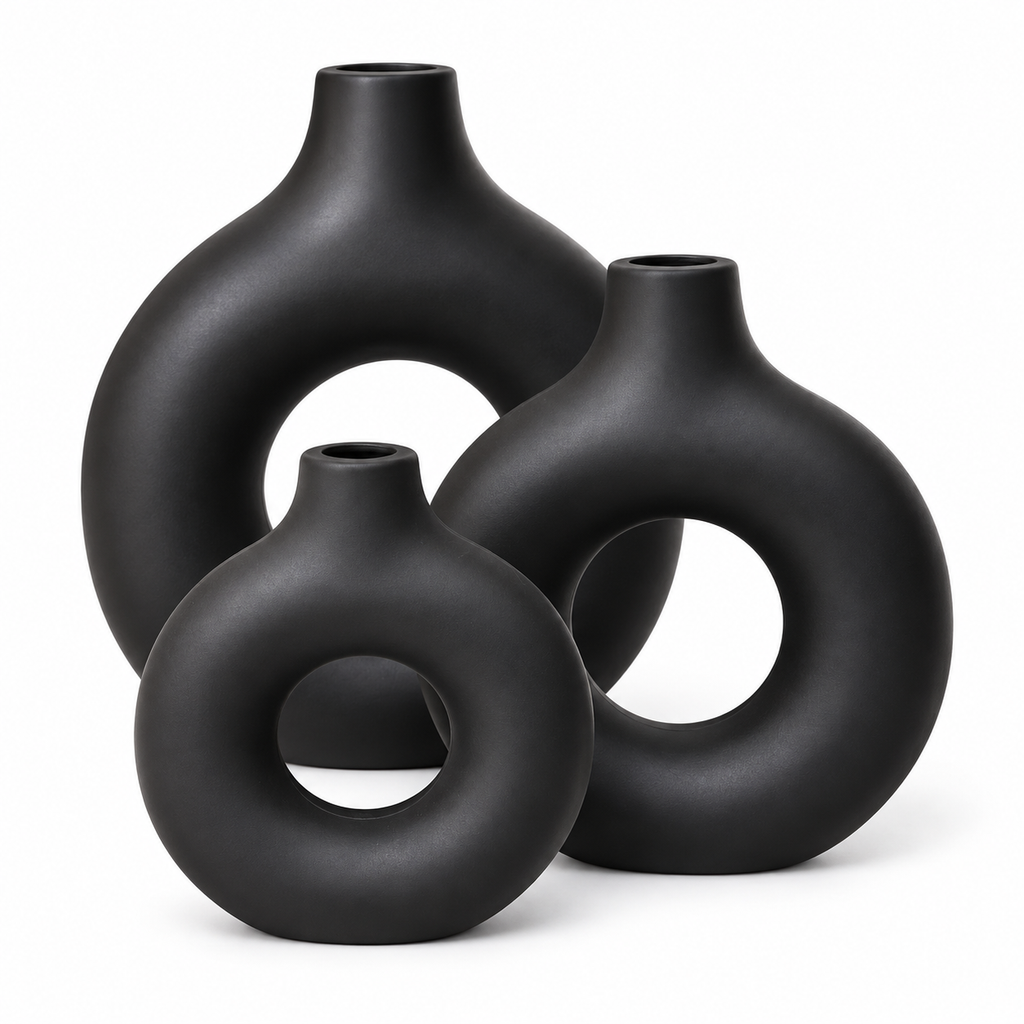 Obsidian Vase Trio