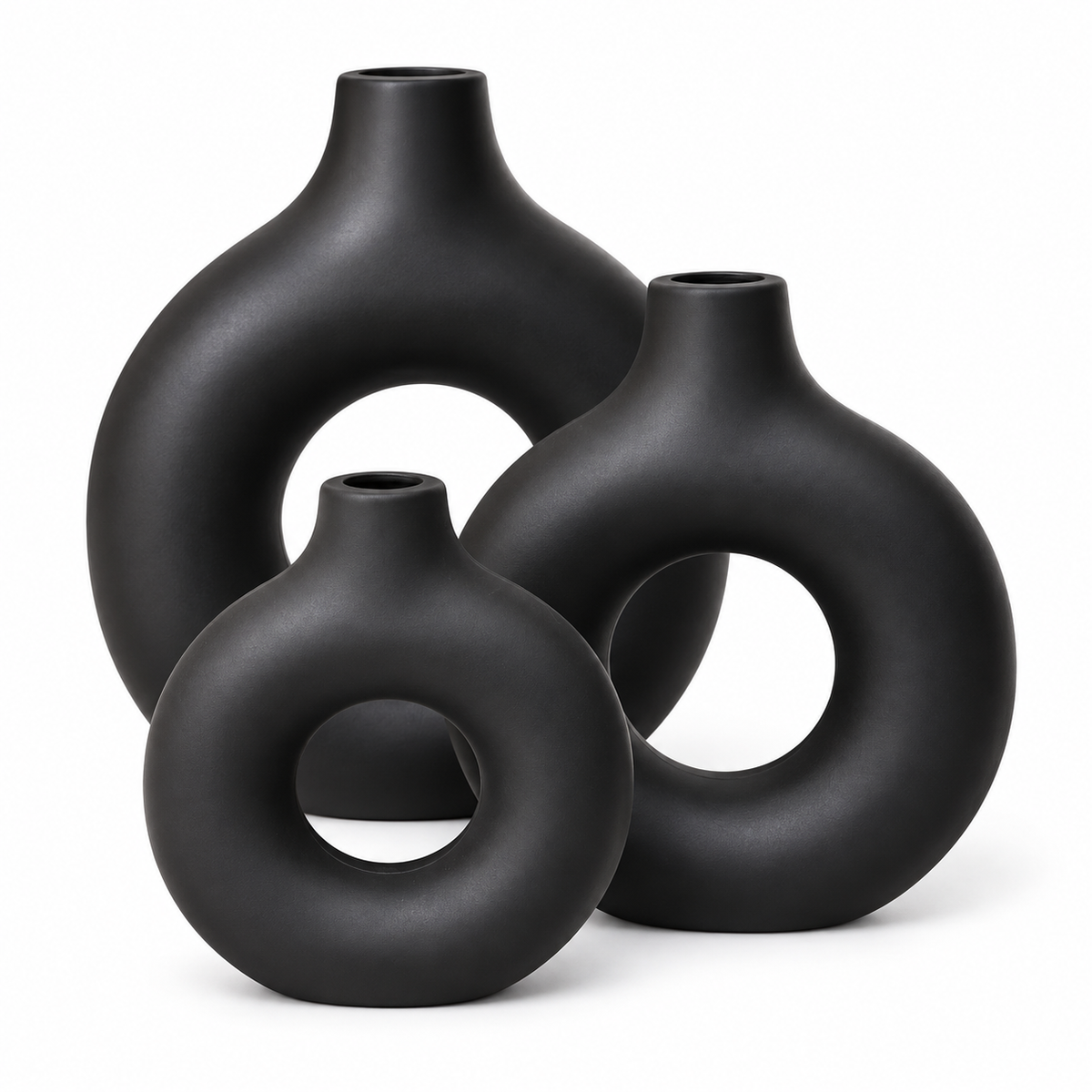 Obsidian Vase Trio