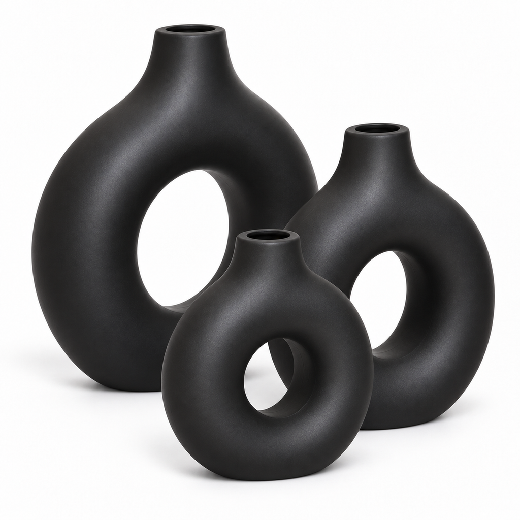 Obsidian Vase Trio