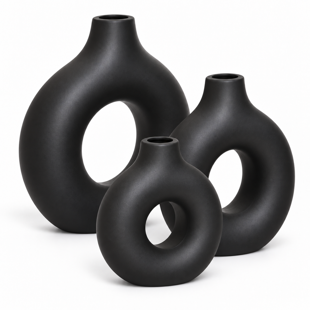 Obsidian Vase Trio